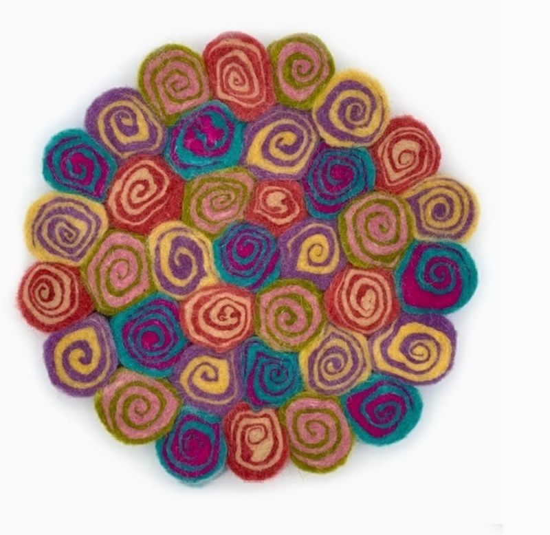 Salt Water Taffy Felt Swirl Trivet