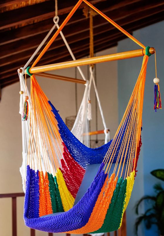 Handwoven Hammock Chair (Rainbow)