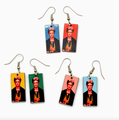 Frida Kahlo Earrings (Blue/Red)