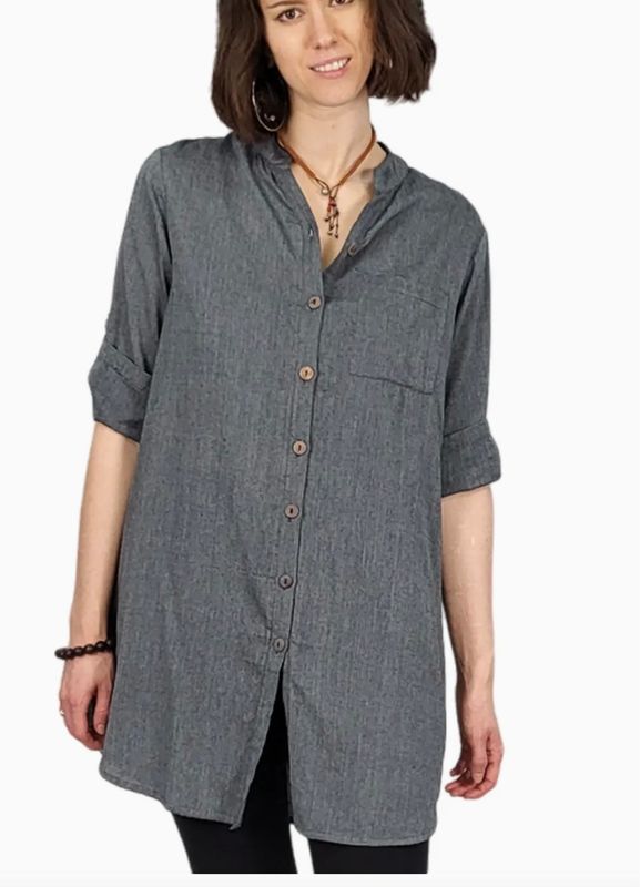 Tunic Button Up Blouse