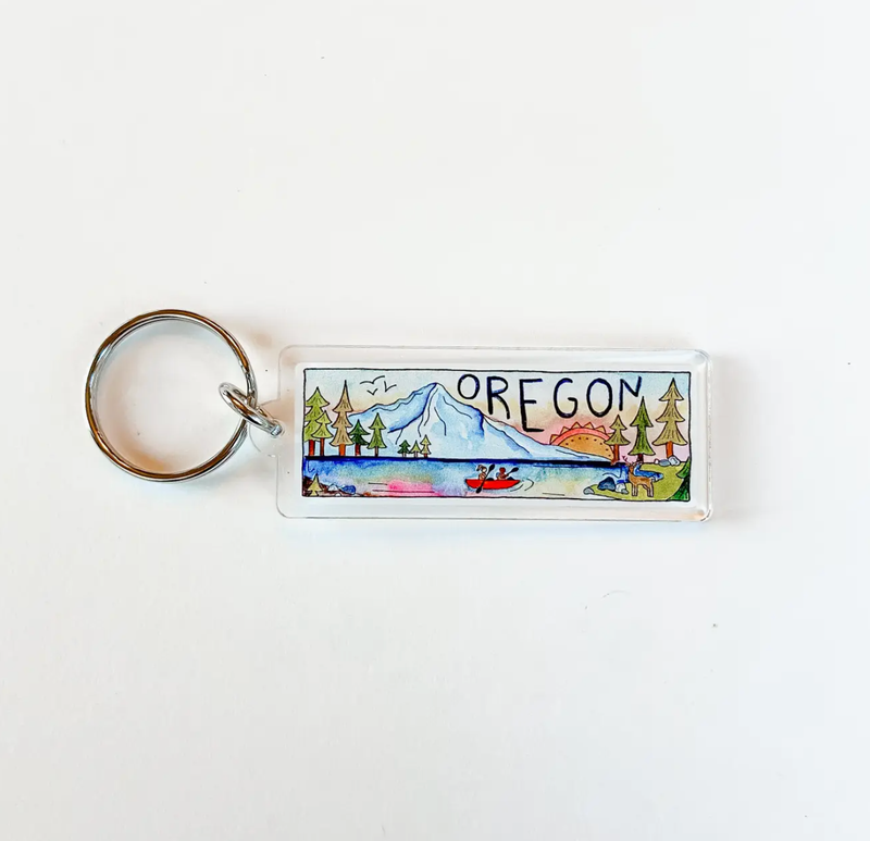 Oregon Rectangle Keychain