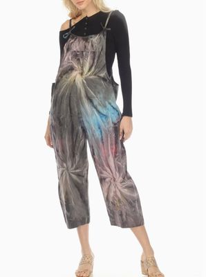 Tie Dye Easy Overalls, Color: Cosmos, Size: S/M