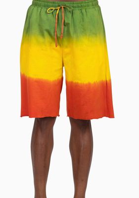 Rasta Tie-Dye Cotton Terry Shorts