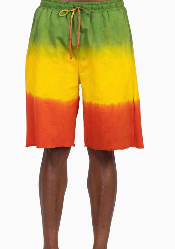 Rasta Tie-Dye Cotton Terry Shorts