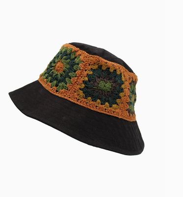 Crochet Applique Bucket Hat