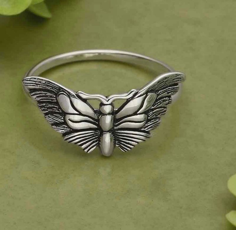 Sterling Silver Moth Ring