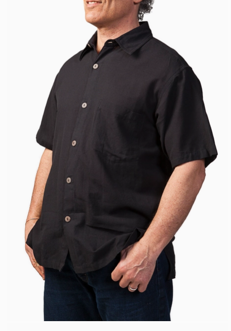 Solid Button Shirt (Blk, M)