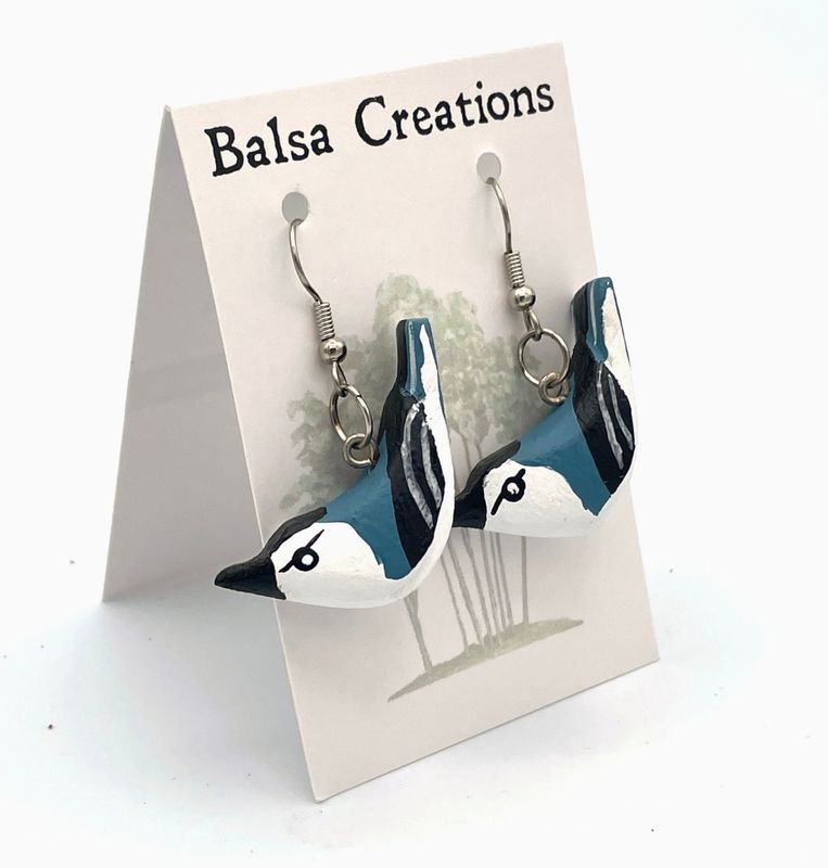 Balsa Nuthatch Earrings