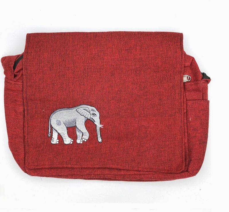 Elephant Messenger Bag (red)