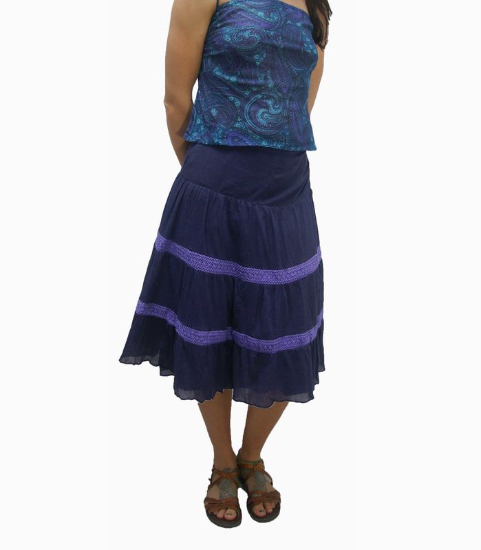 Cotton &amp; Lace Wrap Skirt