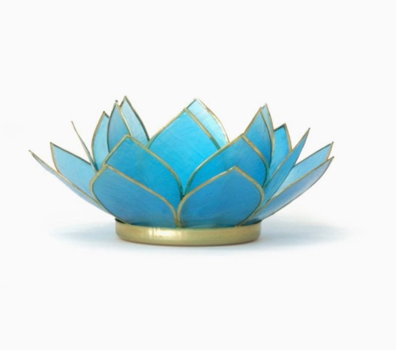 Gemstone Capiz Lotus - Turquoise