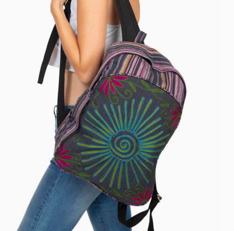 Sun Embroidery Backpack