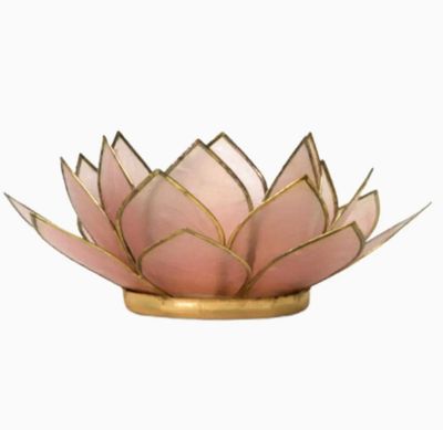 Gemstone Capiz Lotus - Rose Quartz