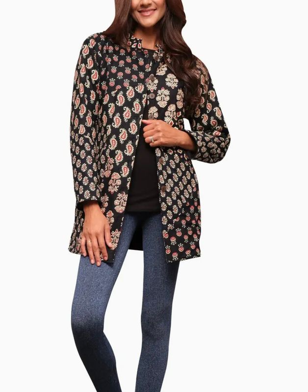 Quilted Blockprint Jacket