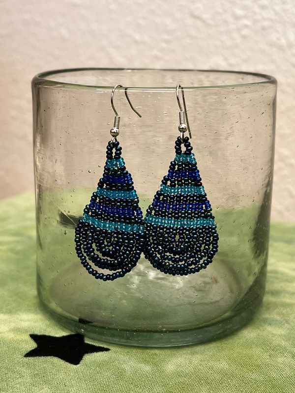 Medium Teardrop Earrings - Blues