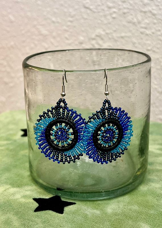 Circle Earrings - Blues