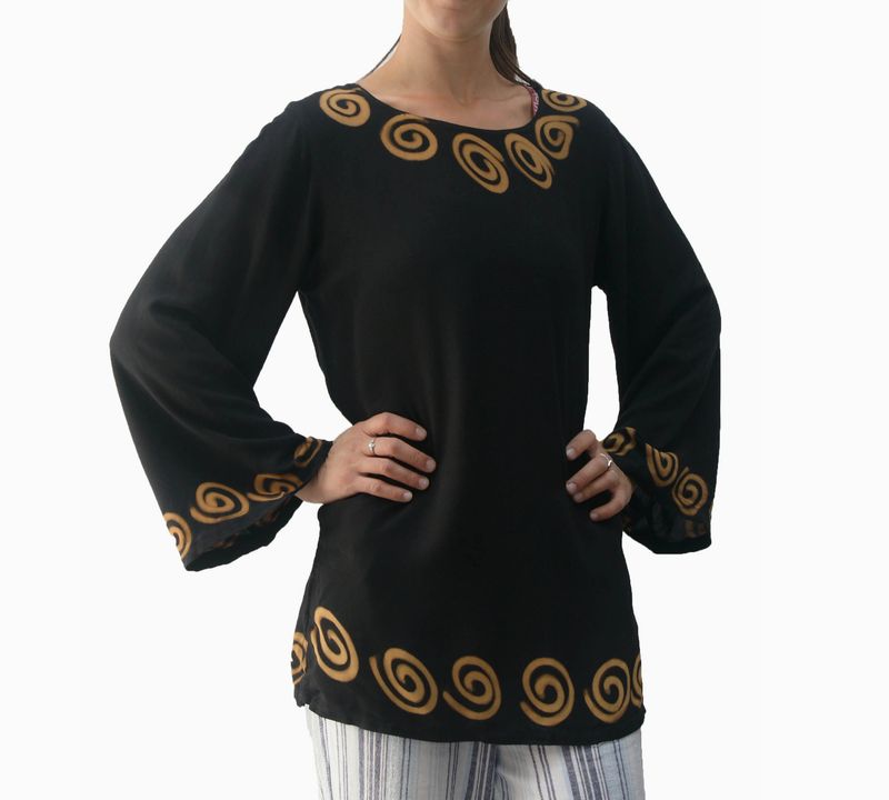 Long Sleeve Rayon Blouse