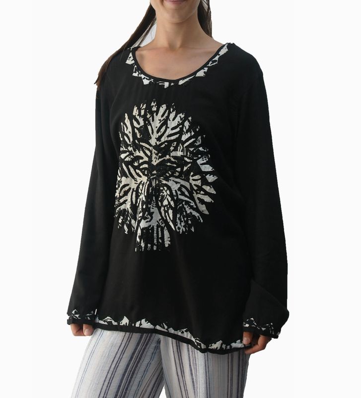 Tree of Life Long Sleeve Rayon Blouse Tree of Life Long Sleeve Rayon Blouse