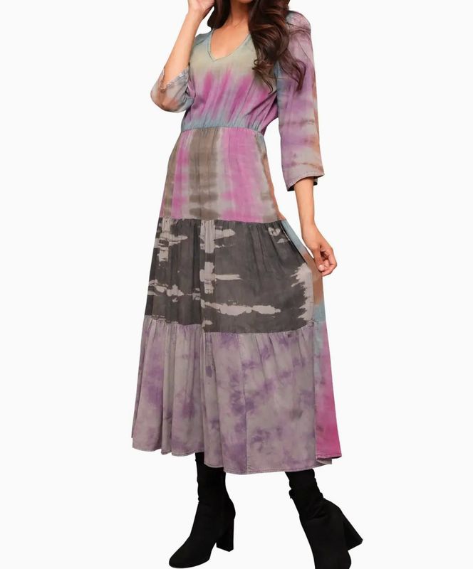 Vintage Patchwork Tie Dye Dress