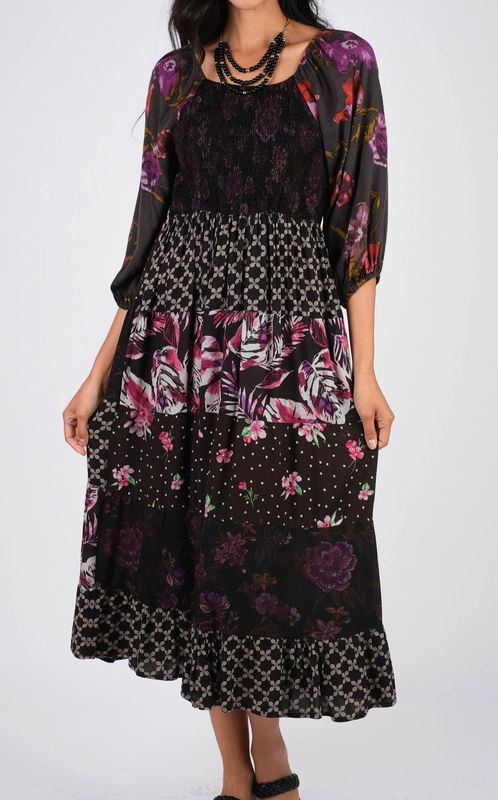Floral Tiered Midi Dress