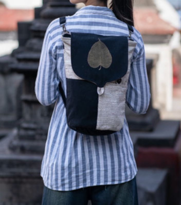 Cotton Bodhi Leaf Backpack