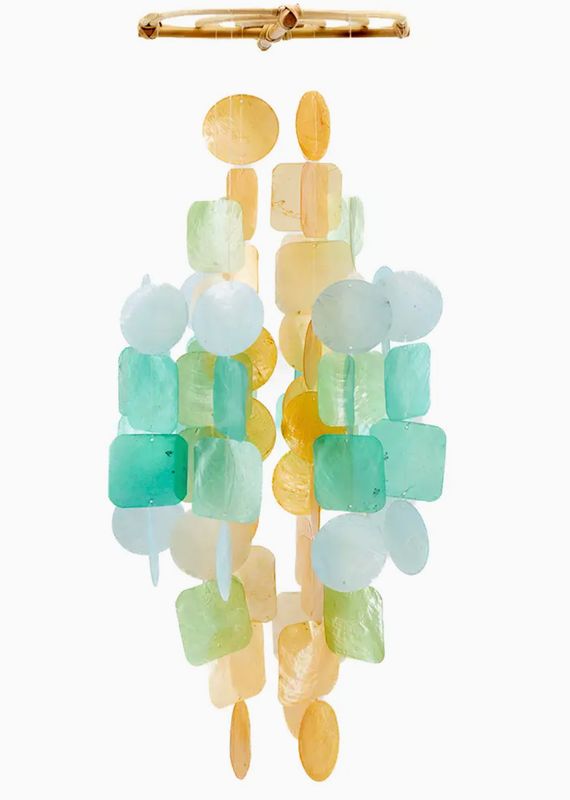 Tropical Flowers Medium Capiz Chime