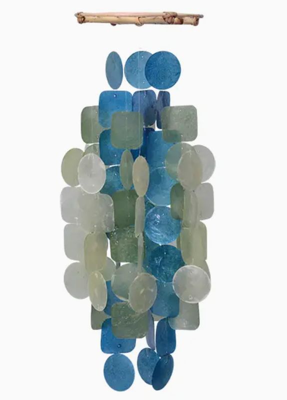 Green &amp; Blue Medium Capiz Chime