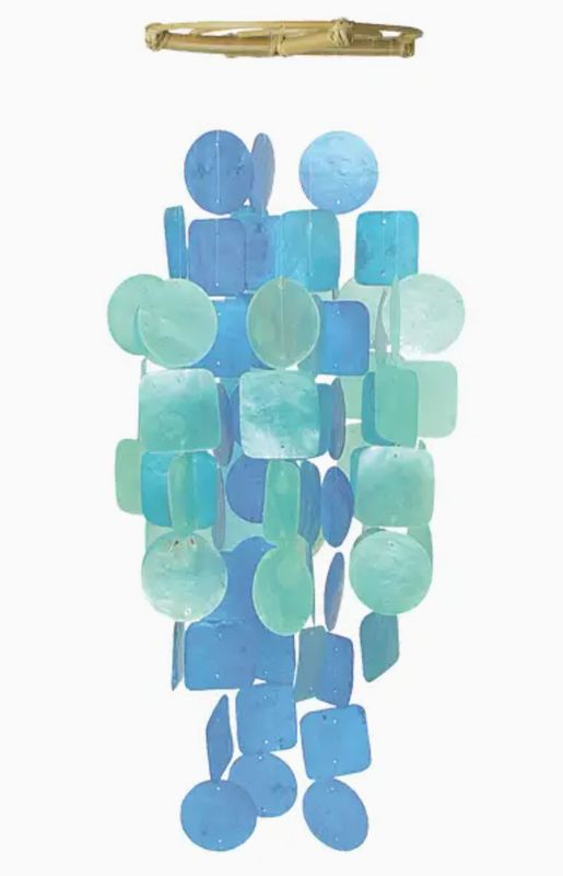 Turquoise/Blue Medium Capiz Chime