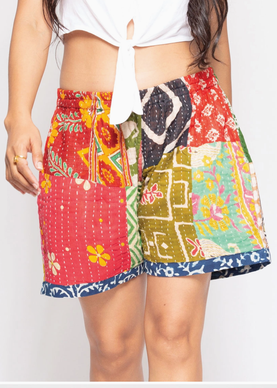 Cotton Kantha Shorts