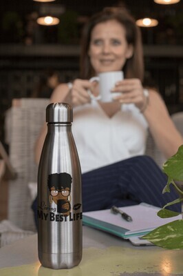 Water Bottle - 17 oz - White or Stainless Steel