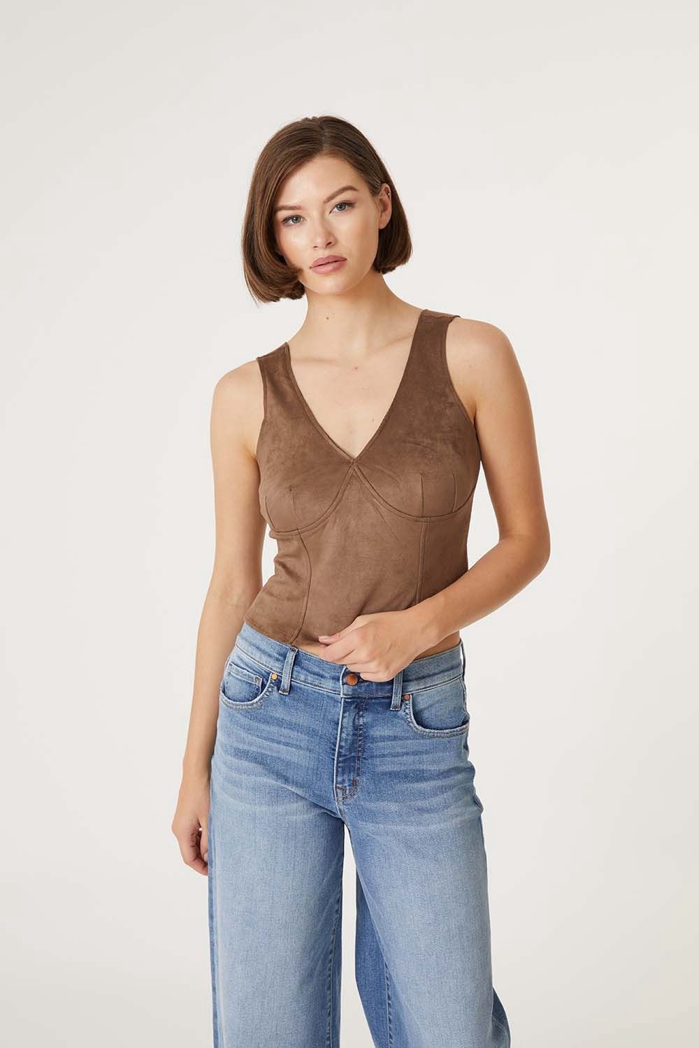 Suede Corset Top
