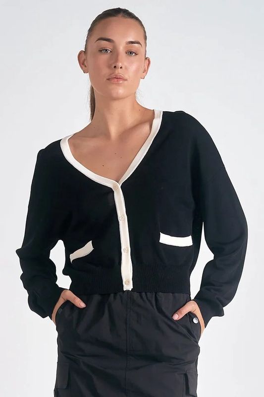 Contrast Cardi