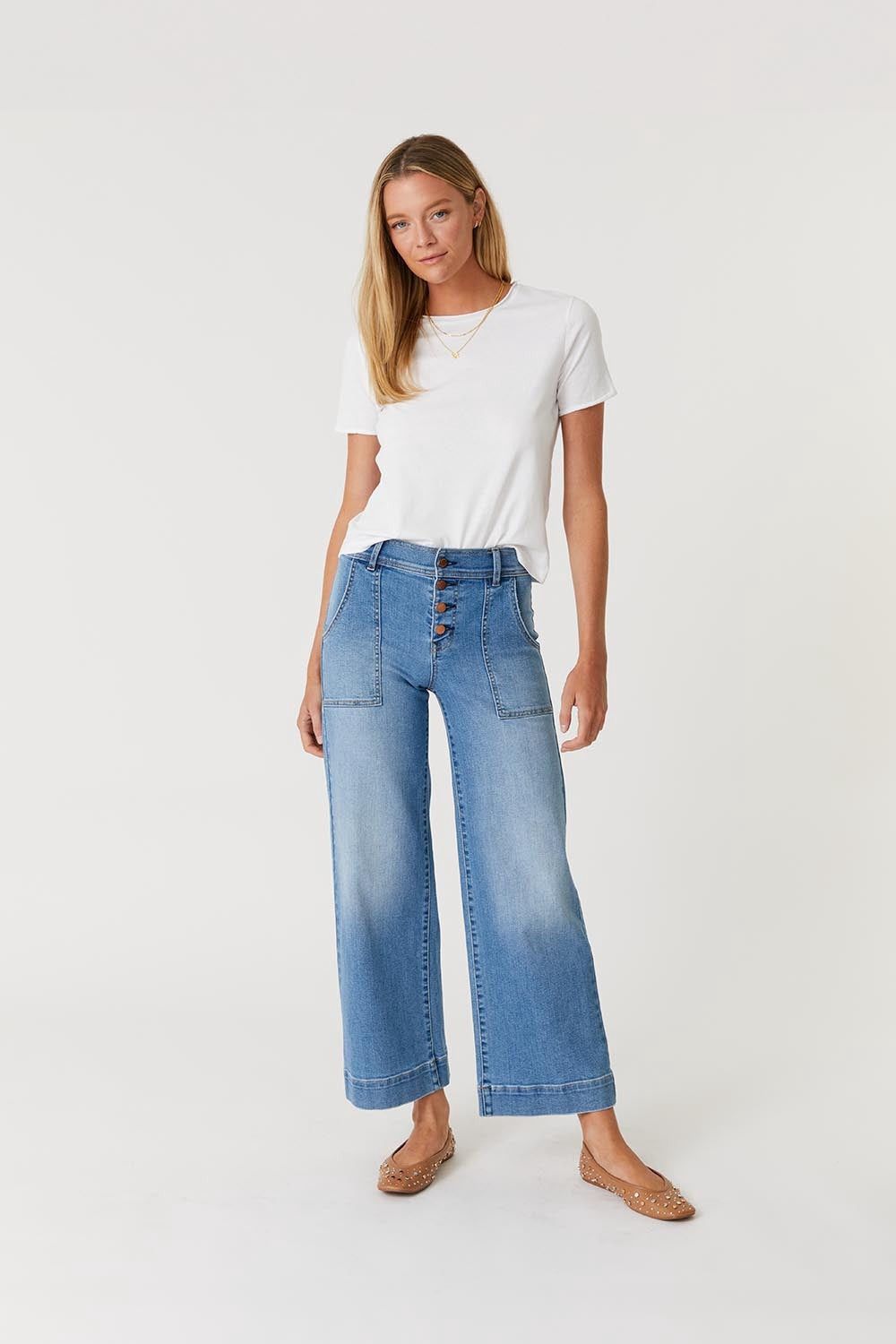 Camille Wide Leg - Lt Wash