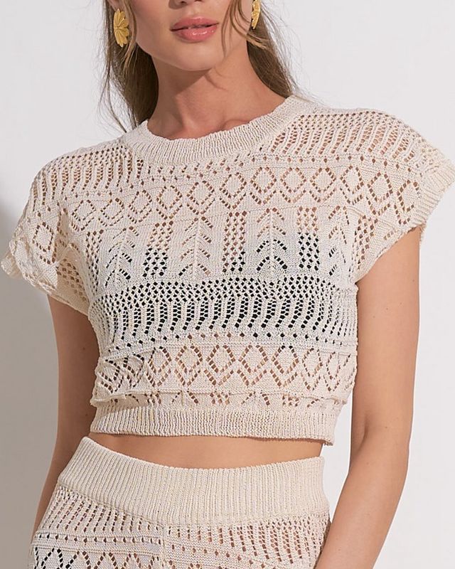 Cap Slv Crochet Top