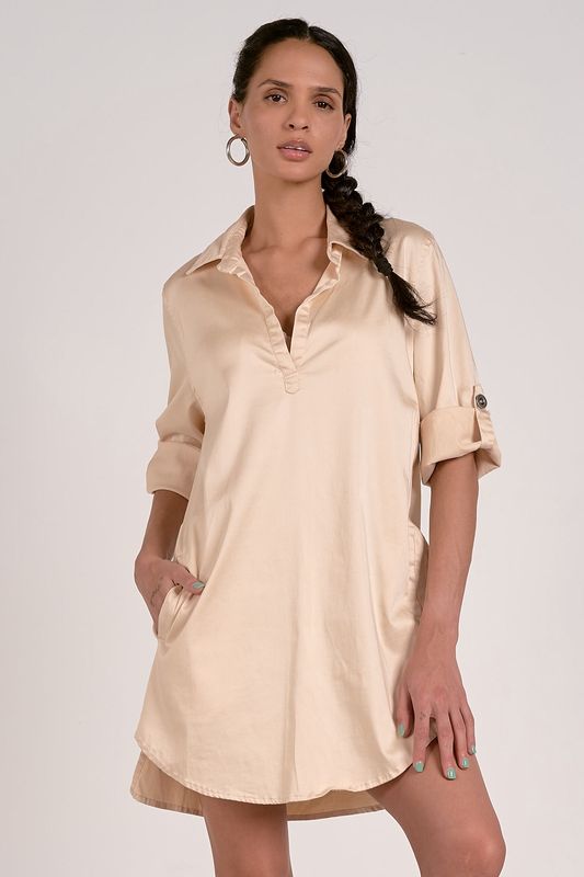 Satin Shirtdress