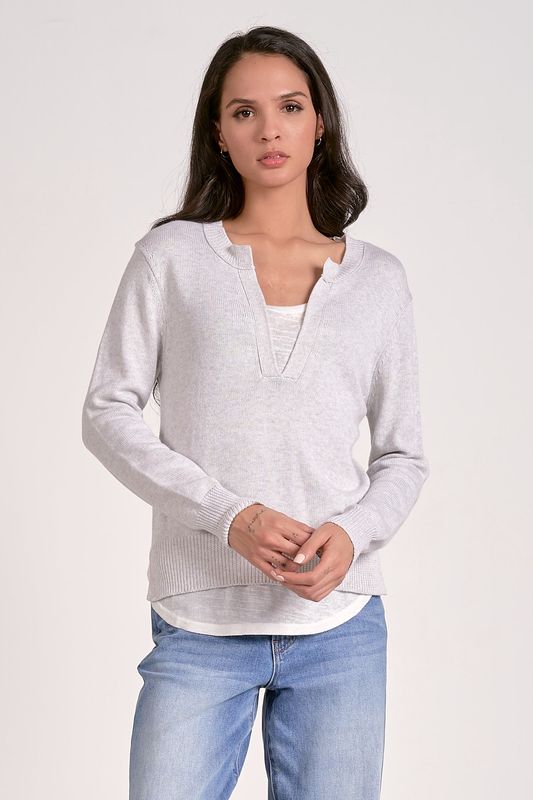 Two Layer Sweater - Light Grey