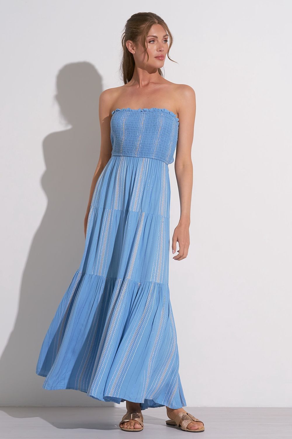 Smocked Chambray Maxi