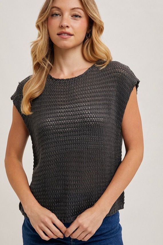 Open Knit Sweater Top