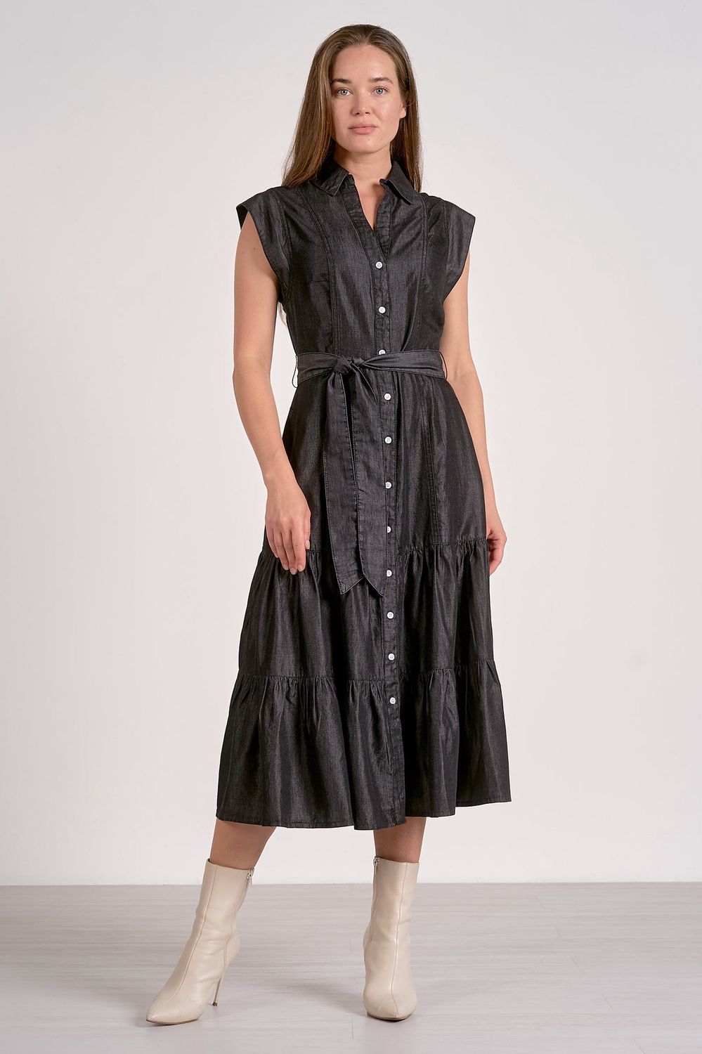Tiered Denim Dress