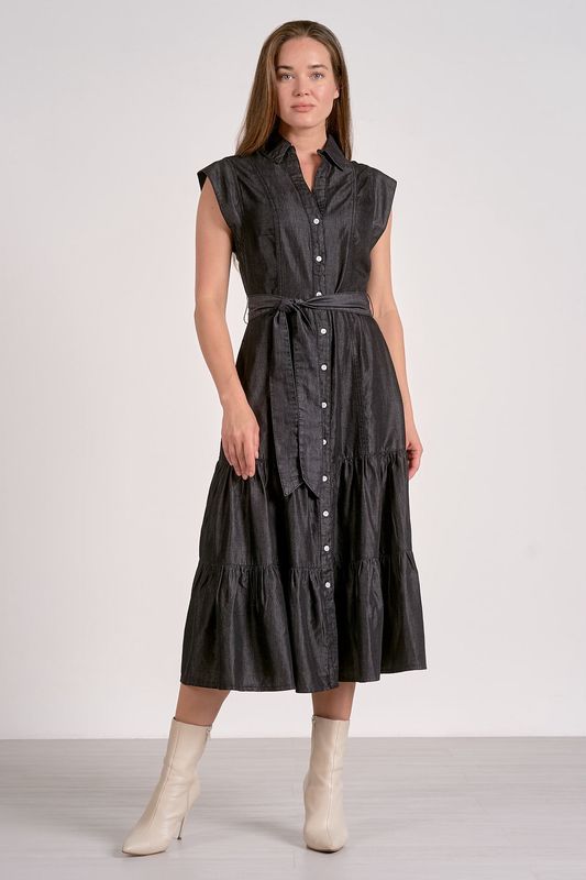 Tiered Denim Dress