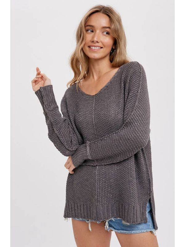 Reverse Seam Sweater - slate