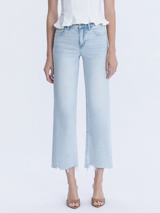 Lt Wash Slim Wide Leg Jeans