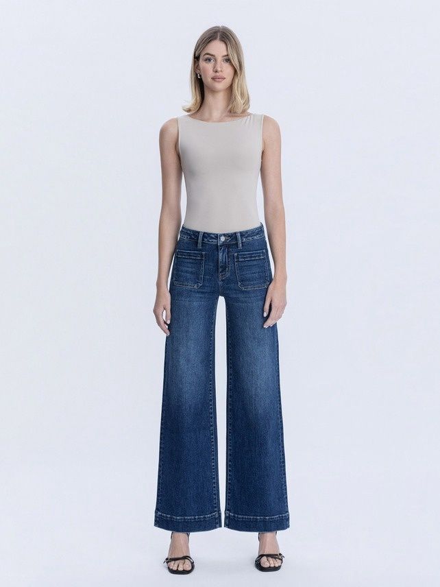 Patch Pocket Wide Leg Trousers