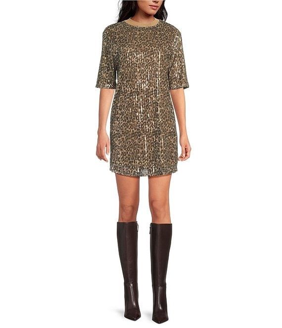 Sequin Cheetah Dress