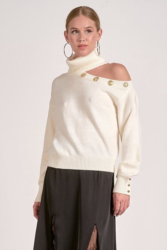 Gold Button Sweater