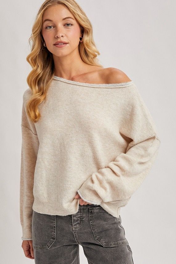 Rolled Trim Sweater