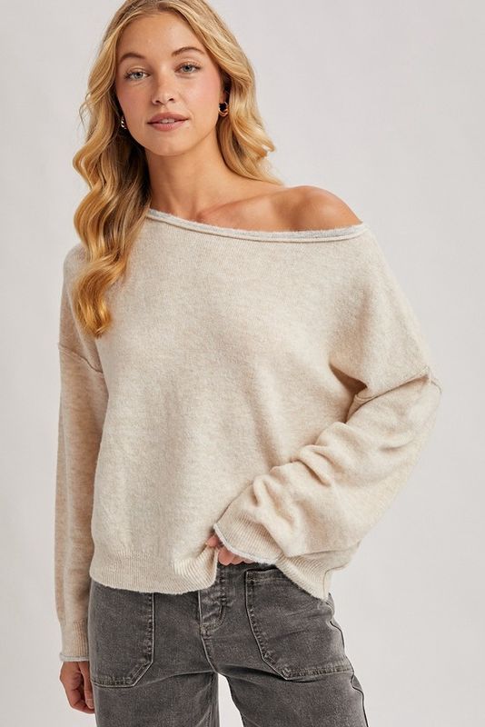 Rolled Trim Sweater