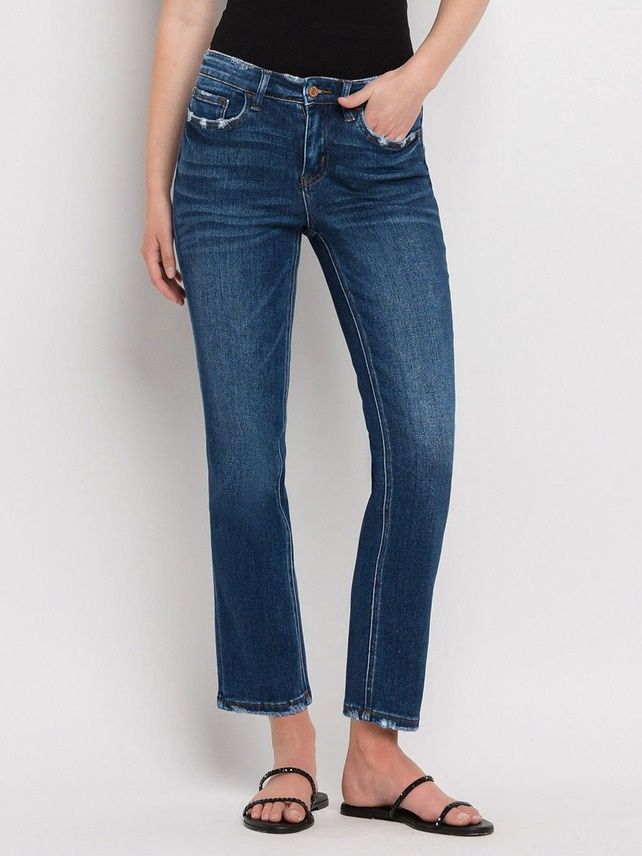 Mid-rise Ankle Slim Straight Legs
