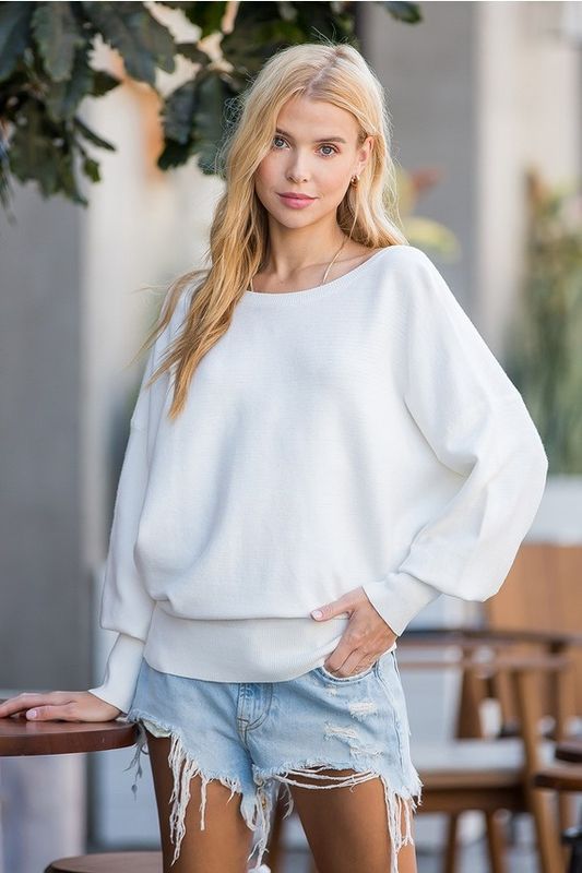 Backless Balloon Slv Sweater