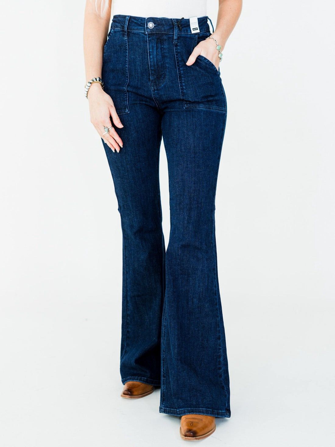 Flare Patch Pocket Jeans